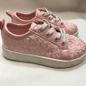 DKNY Girl's Toddler light pink logo fabric sneakers -  sz 7/6